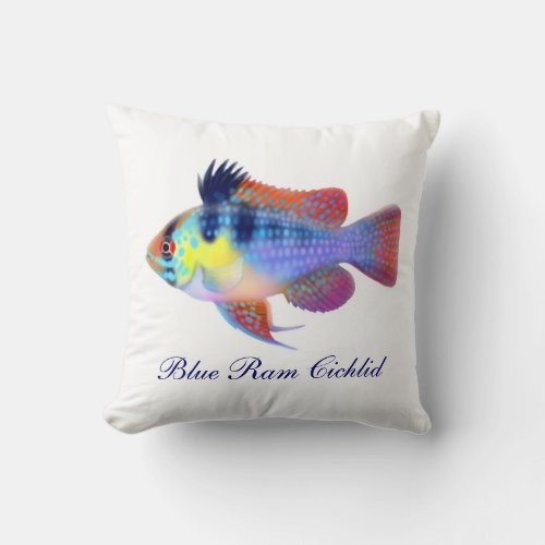 German Blue Ram Cichlid Fish Pillow