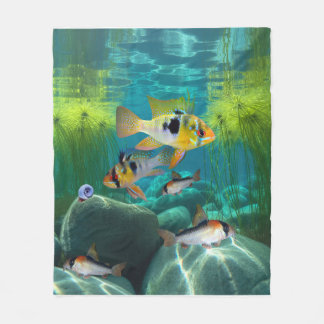 German Blue Rams Cichlids Corydoras Aquarium Fish Fleece Blanket