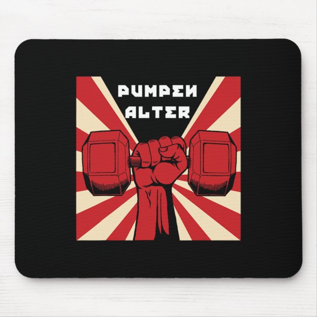 German Bodybuilding Workout Gym Propaganda  Mouse Pad (Front)