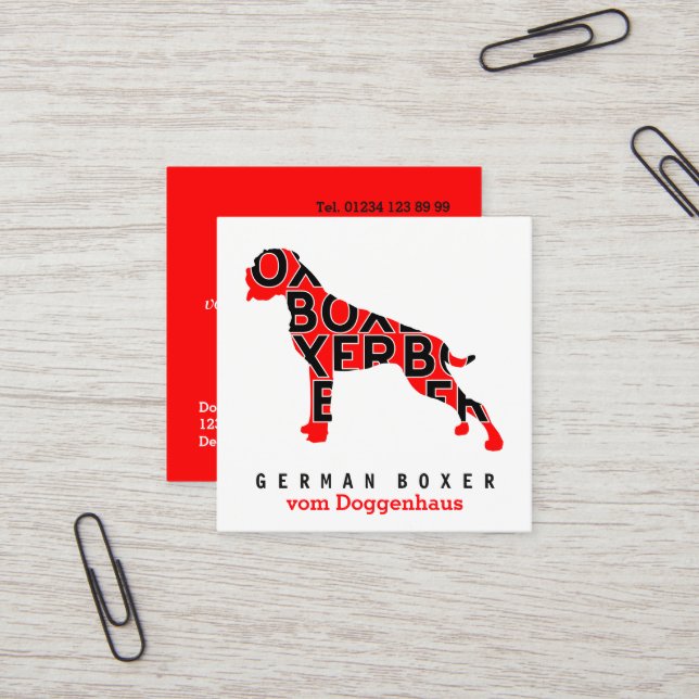 German Boxer Business Cards (Front/Back In Situ)