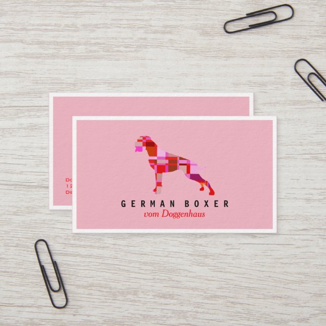 German Boxer Business Cards (Front/Back In Situ)