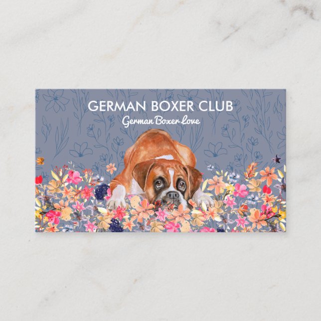 German Boxer Dog Business Card (Front)