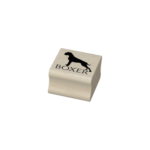 German Boxer Dog Classic Cool Silhouette Rubber Stamp