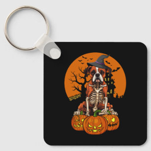 German Boxer Dog Halloween Keychain