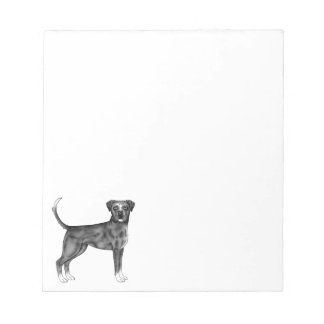 German Boxer Dog Illustration In Black And White Notepad