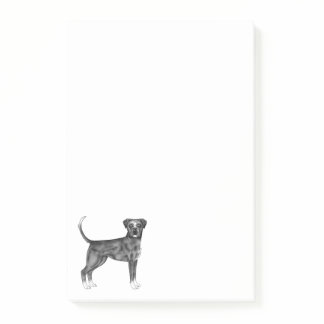 German Boxer Dog Illustration In Black And White Post-it Notes