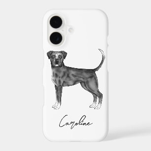 German Boxer Dog In Black And White & Custom Name iPhone 17 Case