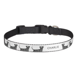 German Boxer Dog In Black And White & Custom Name Pet Collar
