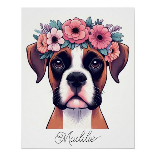 German boxer nursery poster with name