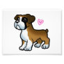 German boxer puppy cartoon  | choose back color photo print