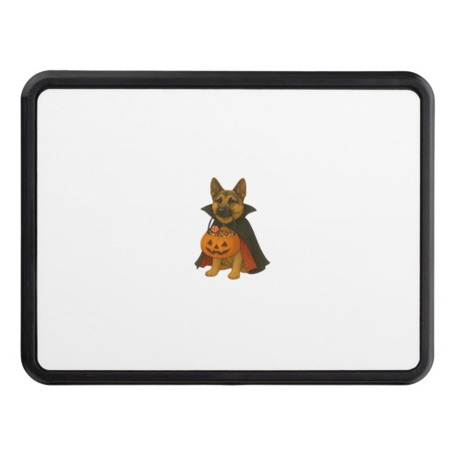 German Bulldog Halloween Dog in Vampire Costume wi Hitch Cover (Front)