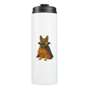 German Bulldog Halloween Dog in Vampire Costume wi Thermal Tumbler