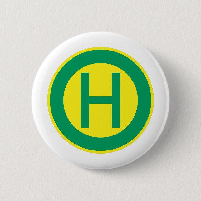 German Bus and Tram Stop sign stop Pinback Button (Front)