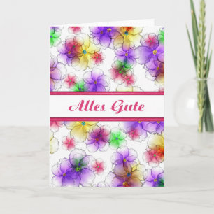 German Candy Flowers Birthday Card-Blank Card