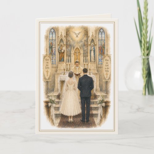 German Catholic Wedding Mass Congratulations Card
