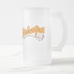 German Celebration Beer Frosted Glass Beer Mug