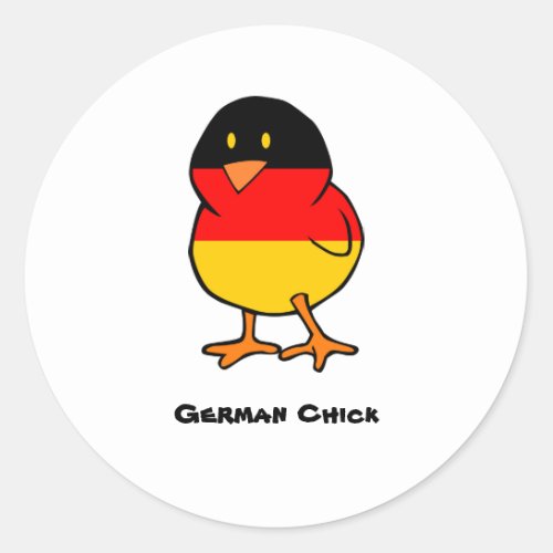 German Chick Classic Round Sticker