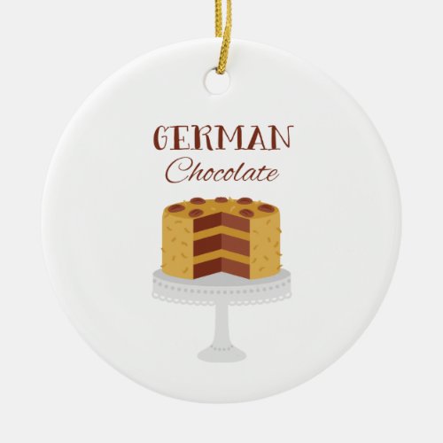 German Chocolate Cake Ceramic Ornament