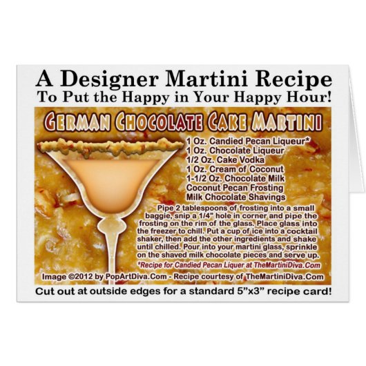 German Chocolate Cake Martini Recipe Greeting Card (Front Horizontal)