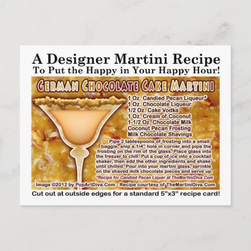 German Chocolate Cake Martini Recipe Postcard