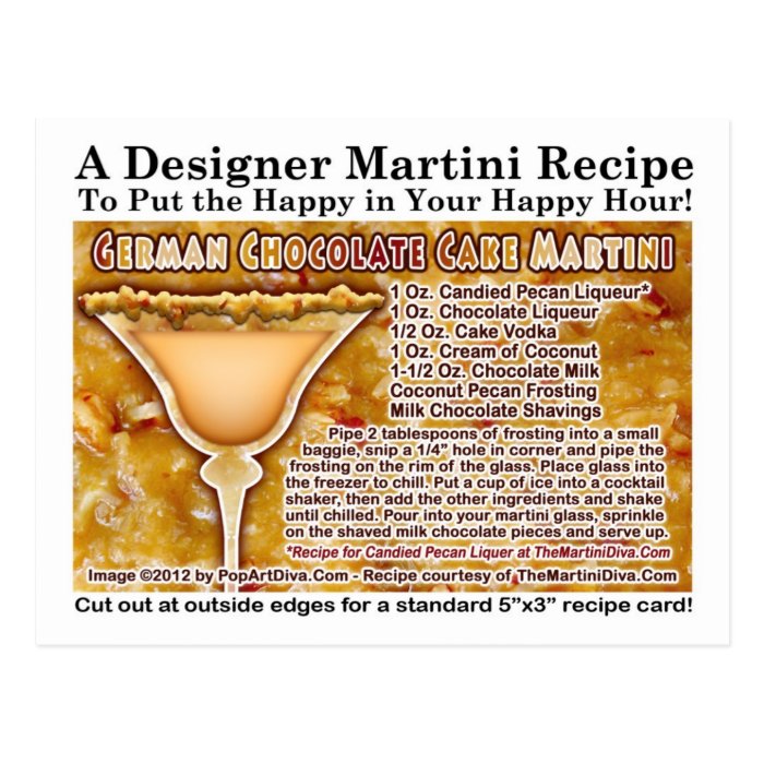 German Chocolate Cake Martini Recipe Postcard