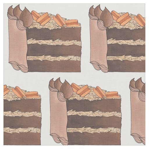 German Chocolate Layer Cake Slice Baking Dessert Fabric