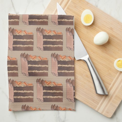 German Chocolate Layer Cake Slice Baking Dessert Kitchen Towel