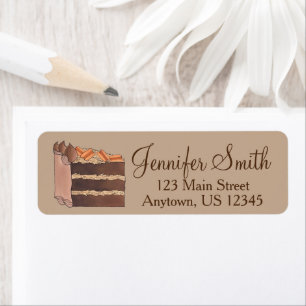 German Chocolate Layer Cake Slice Baking Dessert Label