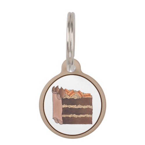 German Chocolate Layer Cake Slice Baking Dessert Pet ID Tag