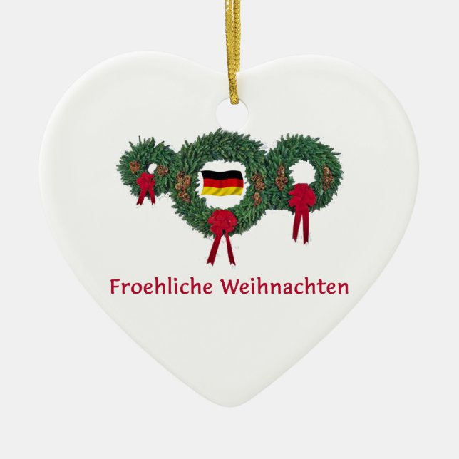 German Christmas 2 Ceramic Ornament (Front)