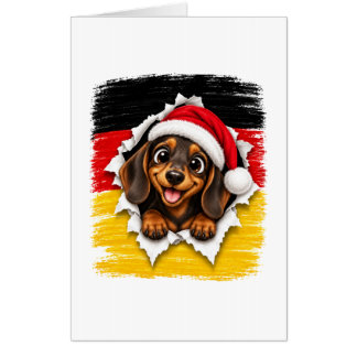German Christmas Dachshund Card