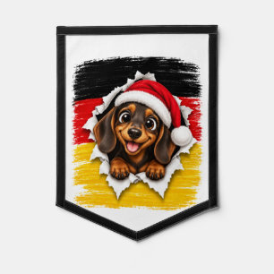 German Christmas Dachshund Pennant