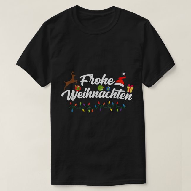 German Christmas Frohe Weihnachten  T-Shirt (Design Front)
