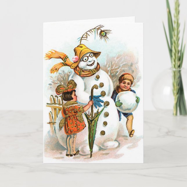 German Christmas Greetings with Christmas Lyrics Holiday Card (Front)