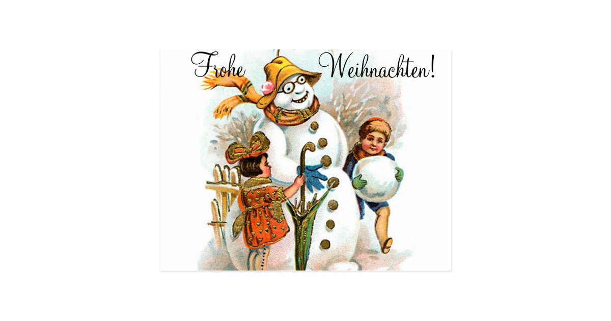 German Christmas Greetings with Christmas Lyrics Postcard | Zazzle.com