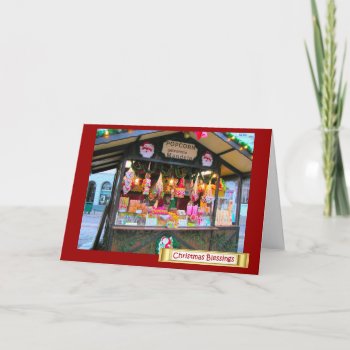 German Christmas  Popcorn And Candy Holiday Card by windsorarts at Zazzle
