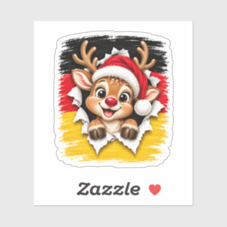 German Christmas Reindeer Sticker
