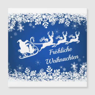 German Christmas, Santa, reindeer Magnetic Card