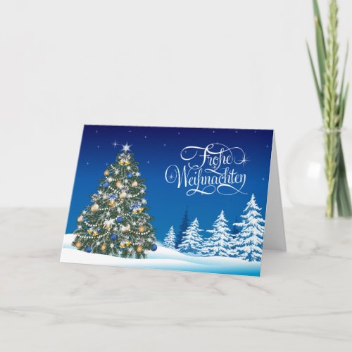 German Christmas Tree Baubles Holiday Card