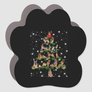 German Christmas Tree Covered By Flashlight Car Magnet