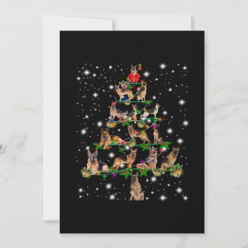 German Christmas Tree Covered By Flashlight Thank You Card