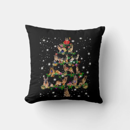German Christmas Tree Covered By Flashlight Throw Pillow