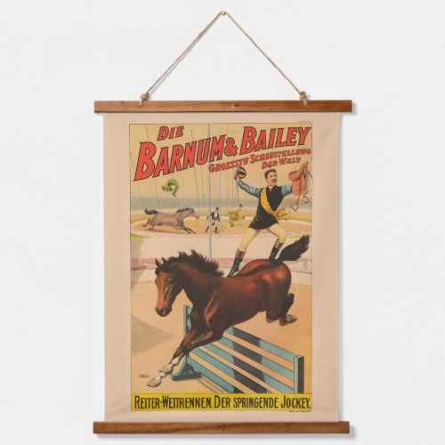 German Circus Poster Of A Man Standing On Horse Hanging Tapestry
