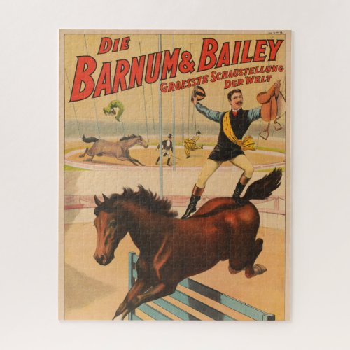 German Circus Poster Of A Man Standing On Horse Jigsaw Puzzle