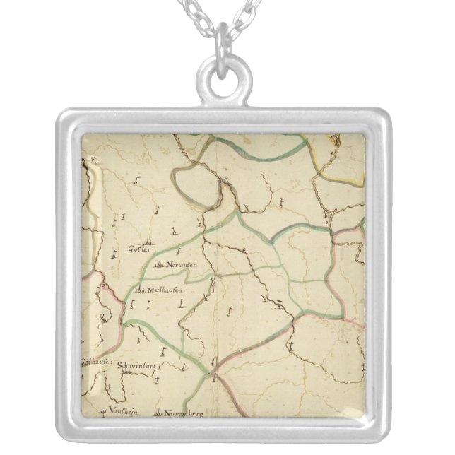 German Cities Silver Plated Necklace (Front)