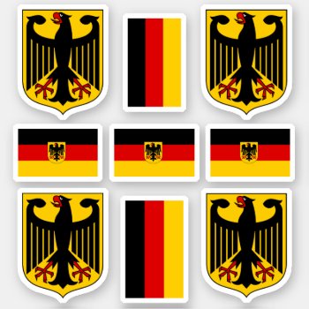 German Coat Of Arms And Flag Sticker by maxiharmony at Zazzle