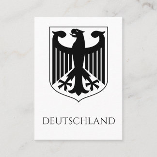 German Coat of Arms Deutschland Black and White  Business Card