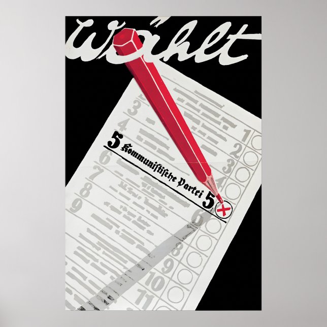 German Communist Party Election Poster, Weimar Poster (Front)