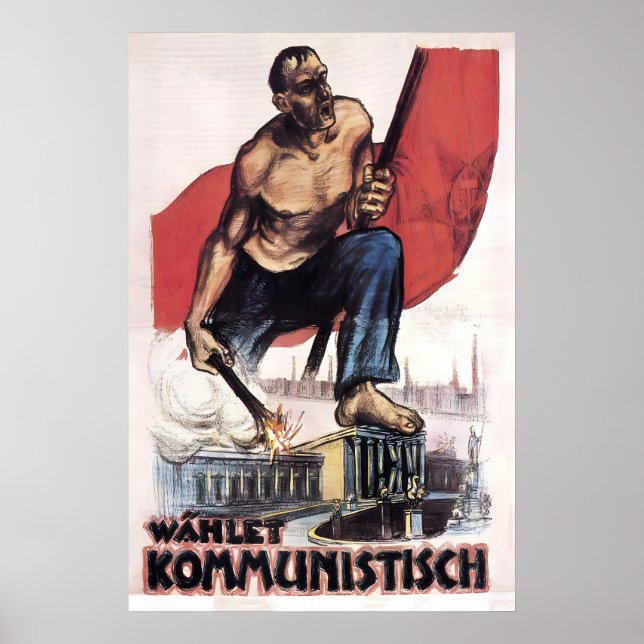German Communist Party Poster, Weimar Republic KPD Poster (Front)