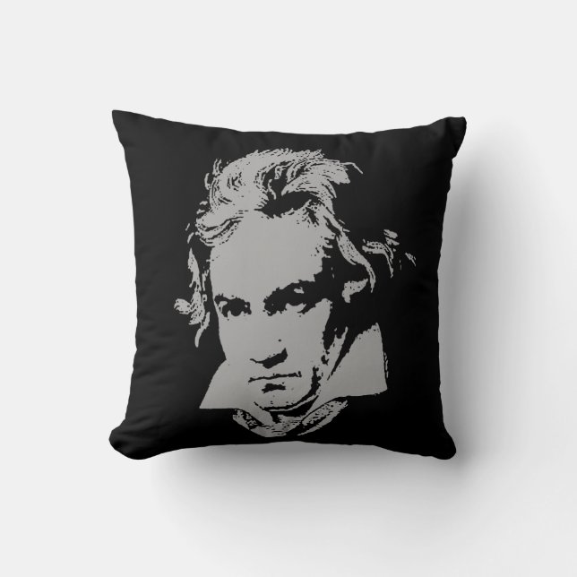 German composer and pianist Beethoven Throw Pillow (Front)
